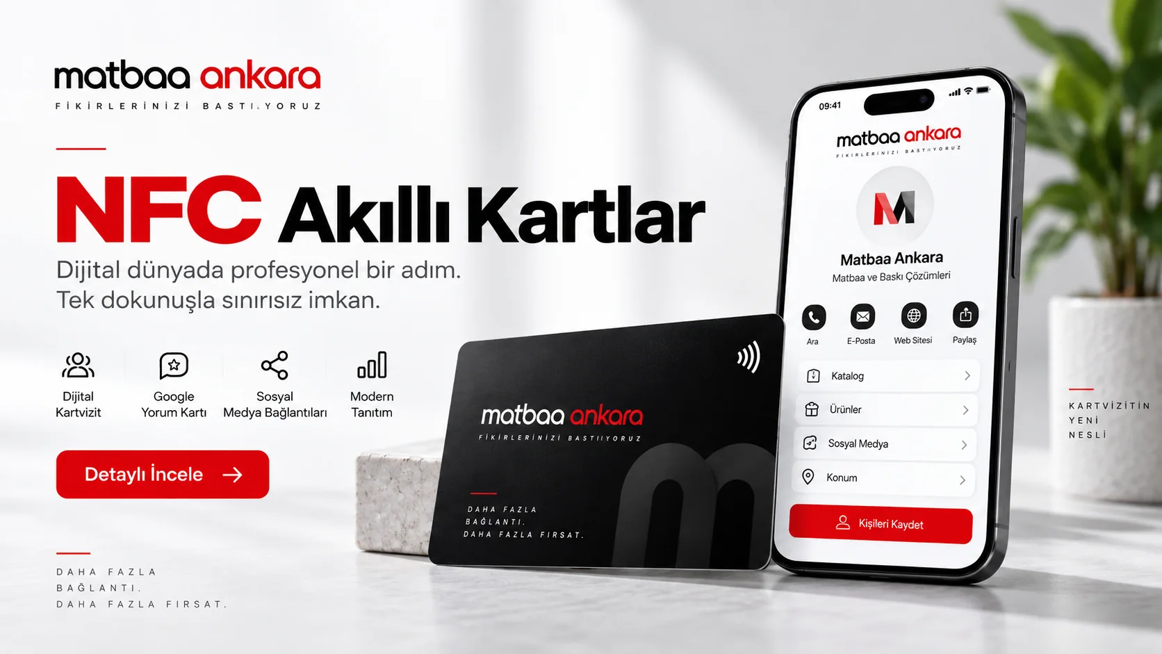 NFC akıllı kartlar Ankara dijital kartvizit Google yorum kartı ve NFC menü