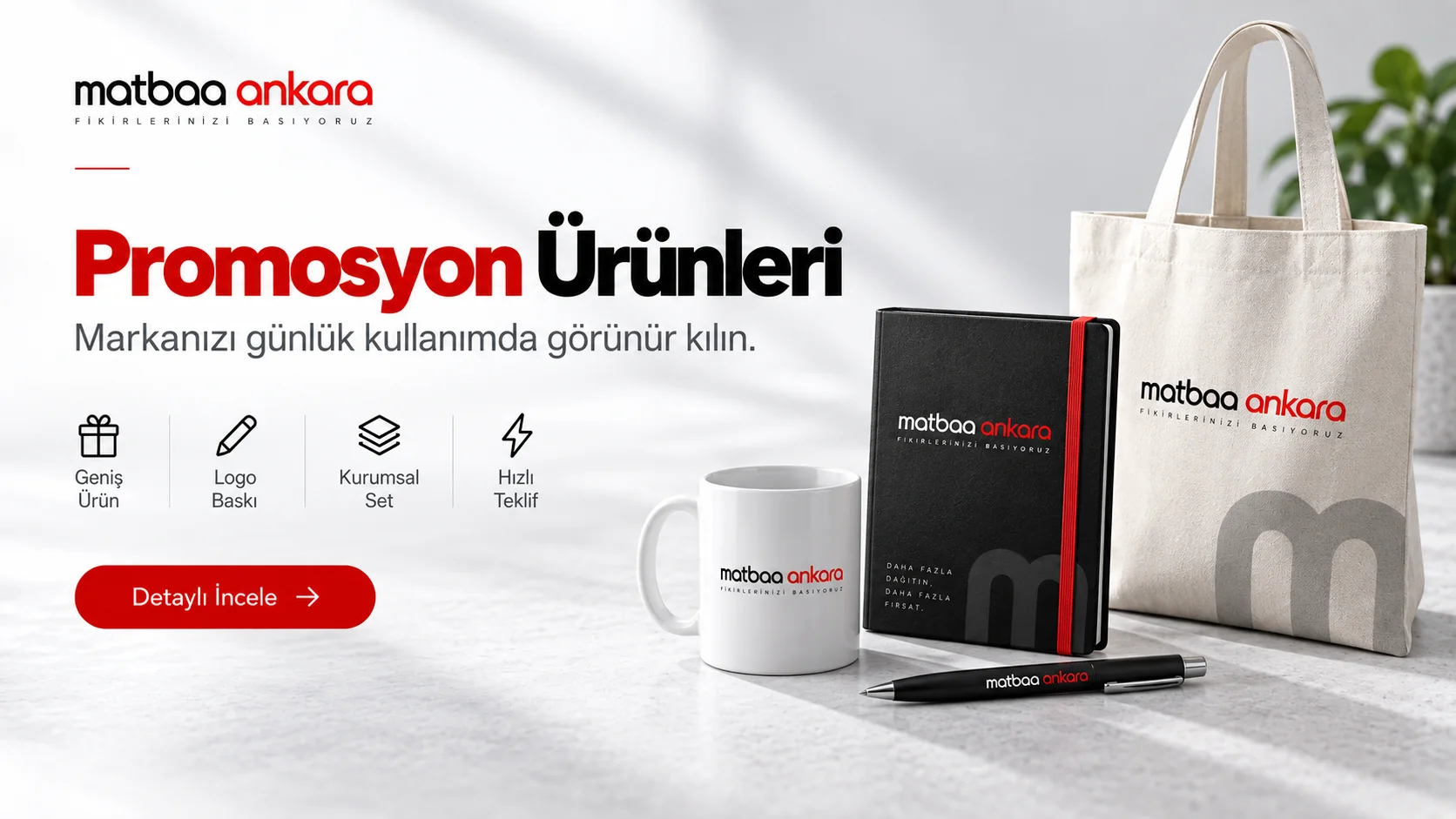 Promosyon ürünleri Ankara logolu kupa kalem ajanda ve kurumsal hediyeler